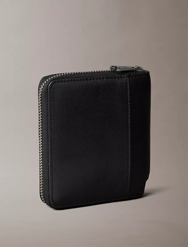 Portafoglio bifold in pelle con cerniera Portafoglio bifold in pelle con cerniera