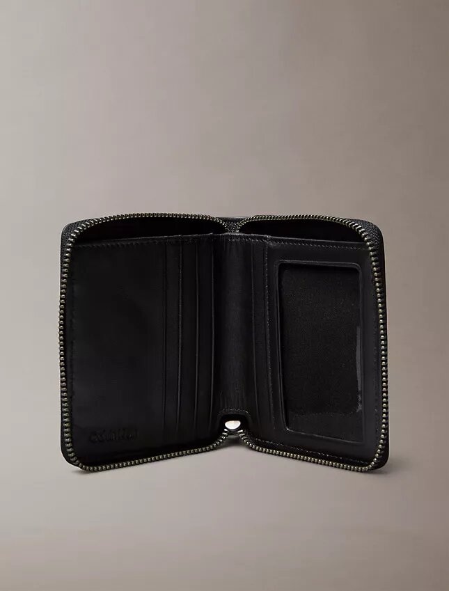 Portafoglio bifold in pelle con cerniera Portafoglio bifold in pelle con cerniera