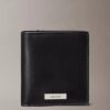 Portafoglio bifold sottile con logo in placca Portafoglio bifold sottile con logo in placca