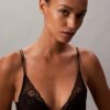 Reggiseno a balconcino con pizzo floreale nero CK Black leggermente foderato Reggiseno a balconcino con pizzo floreale nero CK Black leggermente foderato