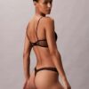 Reggiseno a balconcino con pizzo floreale nero CK Black leggermente foderato Reggiseno a balconcino con pizzo floreale nero CK Black leggermente foderato