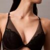 Reggiseno a balconcino in pizzo floreale nero CK Black