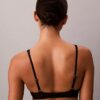 Reggiseno a balconcino in pizzo nero CK Black Geo leggermente foderato