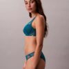 Reggiseno a balconcino in pizzo nero CK Black Geo leggermente foderato
