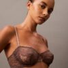 Reggiseno a balconcino Unlined in pizzo floreale nero CK Black Reggiseno a balconcino Unlined in pizzo floreale nero CK Black
