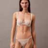 Reggiseno a balconcino Unlined in pizzo floreale nero CK Black