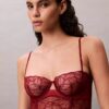 Reggiseno a balconcino Unlined in pizzo floreale nero CK Black Reggiseno a balconcino Unlined in pizzo floreale nero CK Black