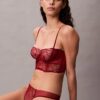 Reggiseno a balconcino Unlined in pizzo floreale nero CK Black Reggiseno a balconcino Unlined in pizzo floreale nero CK Black
