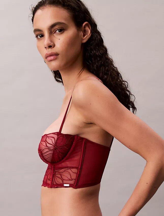 Reggiseno a balconcino Unlined in pizzo floreale nero CK Black Reggiseno a balconcino Unlined in pizzo floreale nero CK Black