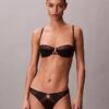 Reggiseno a balconcino Unlined in pizzo geometrico nero CK Black