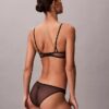 Reggiseno a balconcino Unlined in pizzo geometrico nero CK Black
