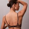 Reggiseno a balconcino Unlined in pizzo geometrico nero CK Black