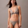 Reggiseno a triangolo Unlined in pizzo CK Black Geo
