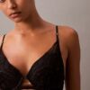 Reggiseno Push-Up a balconcino in pizzo floreale nero CK Black Reggiseno Push-Up a balconcino in pizzo floreale nero CK Black