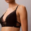 Reggiseno triangolare leggermente foderato in pizzo nero CK Black Geo