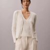 Set canotta e cardigan a costine in cotone Set canotta e cardigan a costine in cotone