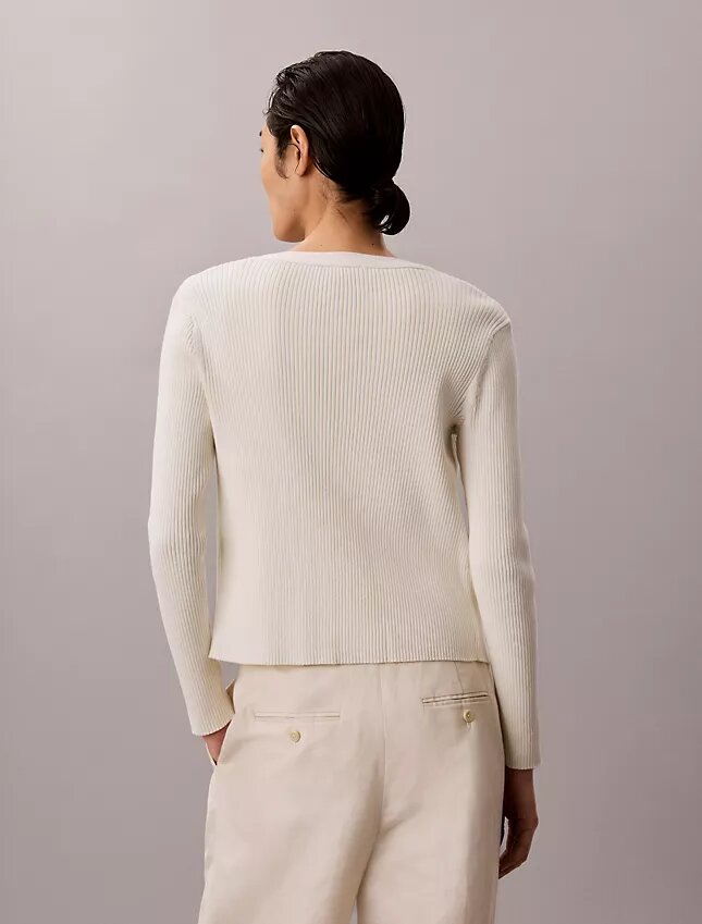 Set canotta e cardigan a costine in cotone Set canotta e cardigan a costine in cotone