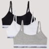 Set da 3 bralette corte in Cotton Stretch per bambine, Unlined Set da 3 bralette corte in Cotton Stretch per bambine, Unlined