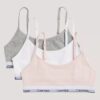 Set da 3 bralette corte in Cotton Stretch per bambine, Unlined Set da 3 bralette corte in Cotton Stretch per bambine, Unlined