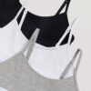 Set da 3 bralette corte in Cotton Stretch per bambine, Unlined Set da 3 bralette corte in Cotton Stretch per bambine, Unlined
