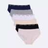 Set da 6 Hipster a vita bassa con logo per bambine Set da 6 Hipster a vita bassa con logo per bambine