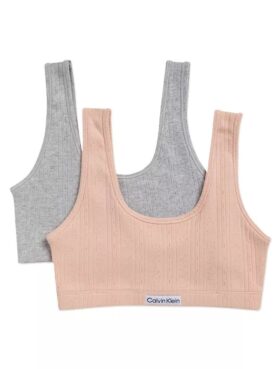 Set di 2 Bralette con logo a costine