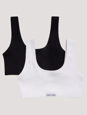 Set di 2 Bralette con logo a costine