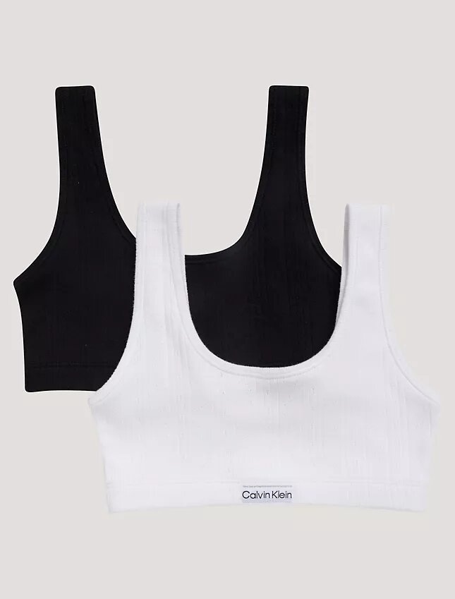 Set di 2 Bralette con logo a costine Set di 2 Bralette con logo a costine