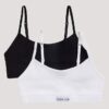 Set di 2 Bralette corte a costine con logo Set di 2 Bralette corte a costine con logo