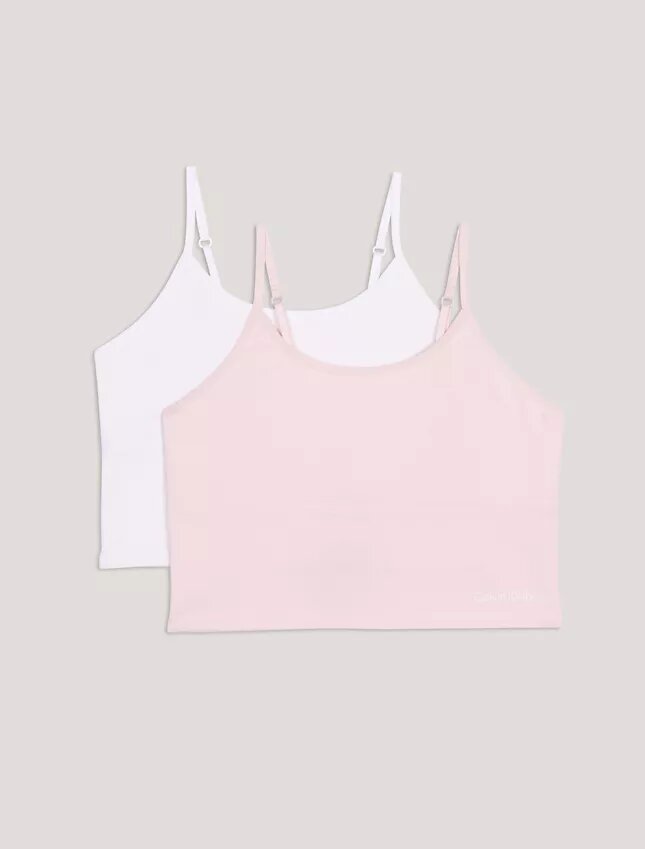 Set di 2 canotte con reggiseno incorporato per bambine Set di 2 canotte con reggiseno incorporato per bambine