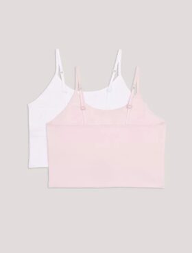 Set di 2 canotte con reggiseno incorporato per bambine Set di 2 canotte con reggiseno incorporato per bambine
