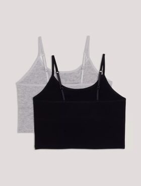Set di 2 canotte con reggiseno incorporato per bambine