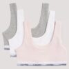 Set di 3 Bralette in Cotton Stretch per bambine, Unlined Set di 3 Bralette in Cotton Stretch per bambine, Unlined