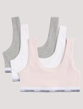 Set di 3 Bralette in Cotton Stretch per bambine, Unlined