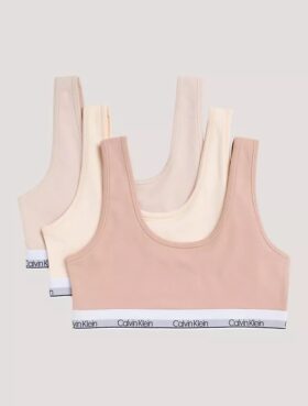 Set di 3 Bralette in Cotton Stretch per bambine, Unlined