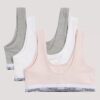Set di 3 Bralette in Cotton Stretch per bambine, Unlined Set di 3 Bralette in Cotton Stretch per bambine, Unlined