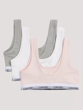 Set di 3 Bralette in Cotton Stretch per bambine, Unlined