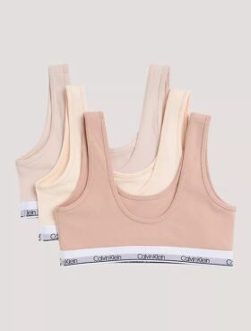 Set di 3 Bralette in Cotton Stretch per bambine, Unlined