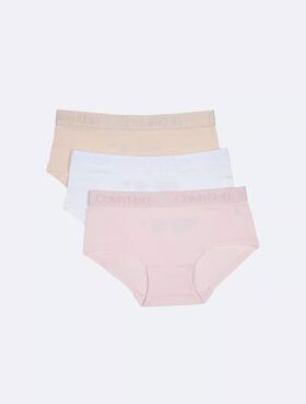 Set di 3 Hipster a vita bassa con fascia logo da bambina