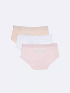 Set di 3 Hipster a vita bassa con fascia logo da bambina