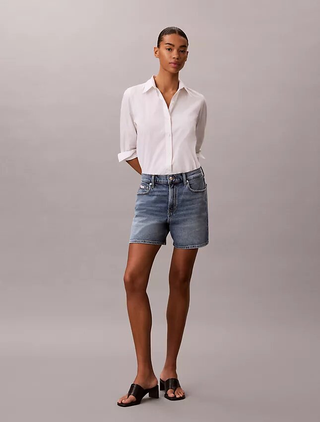 Shorts a trapezio in Denim Shorts a trapezio in Denim