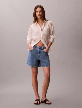 Shorts a trapezio in Denim