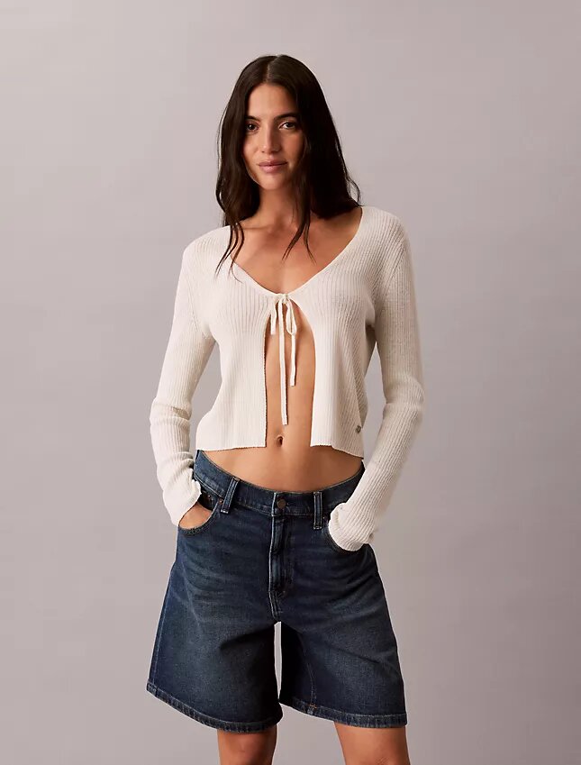 Shorts in Denim A-line con orlo arrotolato Shorts in Denim A-line con orlo arrotolato