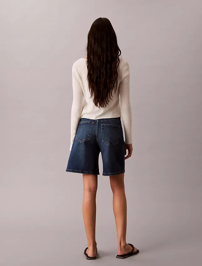 Shorts in Denim A-line con orlo arrotolato Shorts in Denim A-line con orlo arrotolato