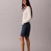 Shorts in Denim A-line con orlo arrotolato Shorts in Denim A-line con orlo arrotolato
