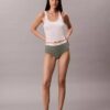 Slip a vita alta in cotone elasticizzato a costine Slip a vita alta in cotone elasticizzato a costine