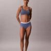 Slip a vita alta in cotone elasticizzato a costine Slip a vita alta in cotone elasticizzato a costine