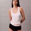 Slip a vita alta in cotone elasticizzato a costine Slip a vita alta in cotone elasticizzato a costine