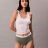 Slip a vita alta in cotone elasticizzato a costine Slip a vita alta in cotone elasticizzato a costine