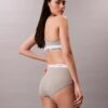 Slip a vita alta in cotone elasticizzato a costine Slip a vita alta in cotone elasticizzato a costine